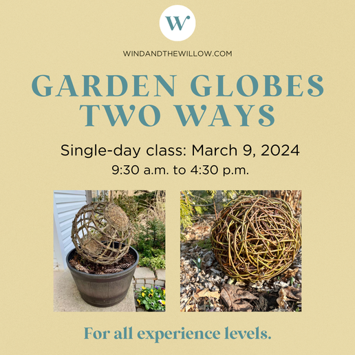 An image with text that says Garden Globes two Ways for March 9 and an image of two various products.